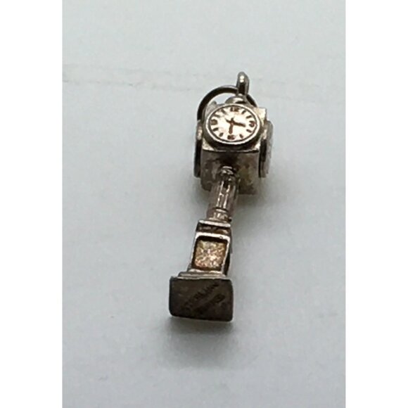 Birks Sterling Silver Bracelet Charm Grandfather Clock 925 5.8 Grams Heavy Solid - Picture 3 of 3